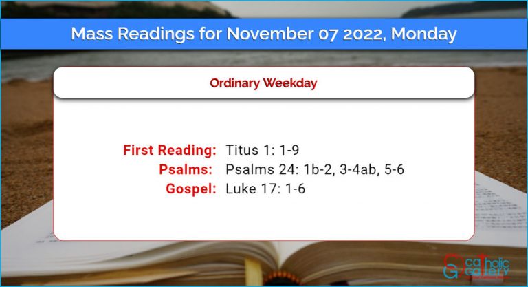 Daily Mass Readings for Monday, 7 November 2022