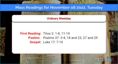Daily Mass Readings for Tuesday, 8 November 2022
