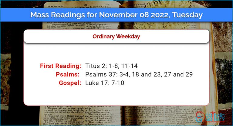 Daily Mass Readings for Tuesday, 8 November 2022