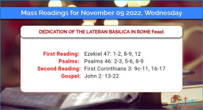 Daily Mass Readings for Wednesday, 9 November 2022