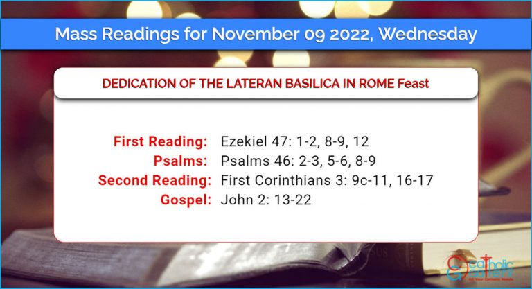Daily Mass Readings for Wednesday, 9 November 2022
