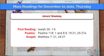 Daily Mass Readings for Thursday, 1 December 2022