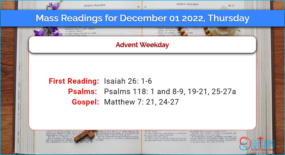 Daily Mass Readings 1st December 2022, Thursday