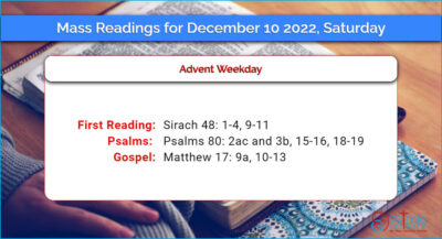 Daily Mass Readings for Saturday, 10 December 2022