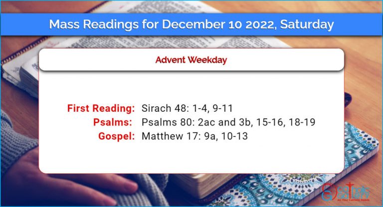 Daily Mass Readings for Saturday, 10 December 2022