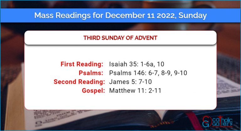 Daily Mass Readings for Sunday, 11 December 2022