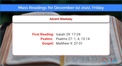 Daily Mass Readings for Friday, 2 December 2022