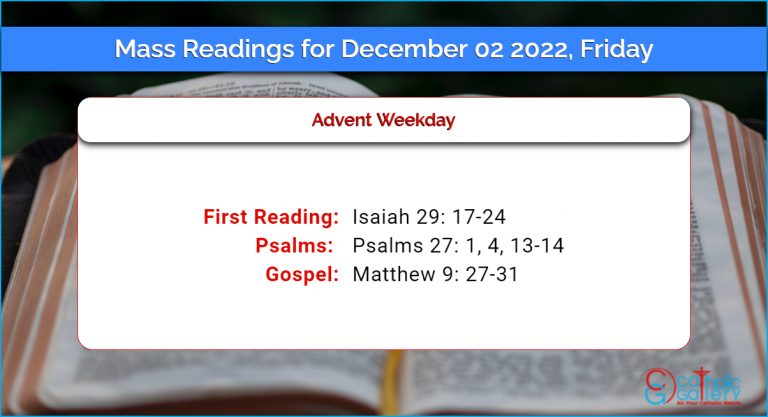 Daily Mass Readings for Friday, 2 December 2022