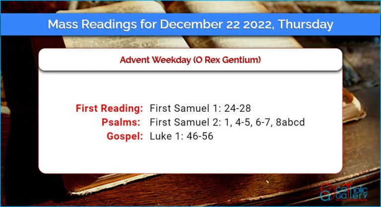 Daily Mass Readings for Thursday, 22 December 2022
