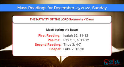 Daily Mass Readings for Sunday, 25 December 2022 – Dawn
