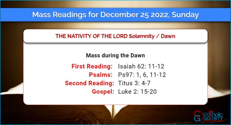 Daily Mass Readings for Sunday, 25 December 2022 – Dawn
