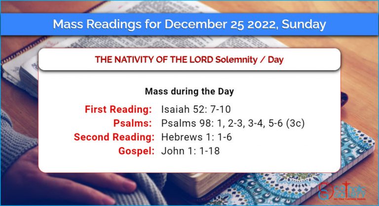 Daily Mass Readings for Sunday, 25 December 2022 – Day