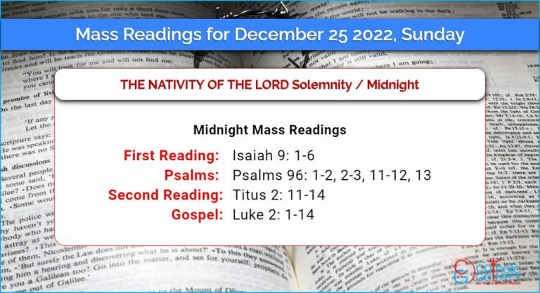 Daily Mass Readings for Sunday, 25 December 2022 – Midnight