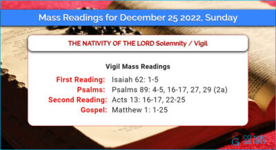 Daily Mass Readings for Sunday, 25 December 2022 – Vigil