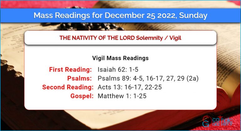 Daily Mass Readings for Sunday, 25 December 2022 – Vigil