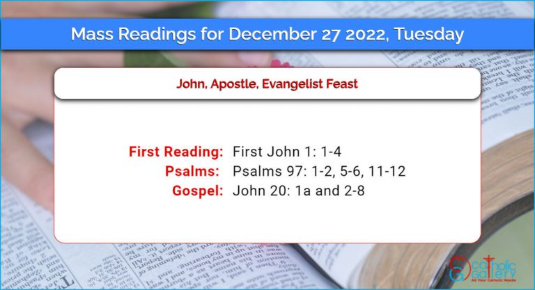 Daily Mass Readings for Tuesday, 27 December 2022