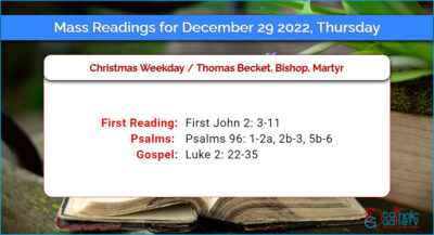Daily Mass Readings for Thursday, 29 December 2022