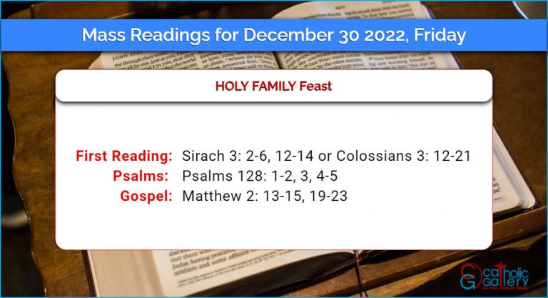Daily Mass Readings for Friday, 30 December 2022