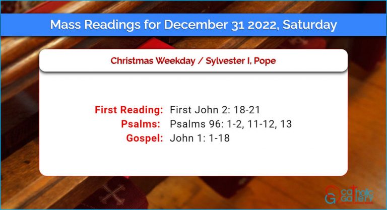 Daily Mass Readings for Saturday, 31 December 2022