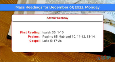Daily Mass Readings for Monday, 5 December 2022