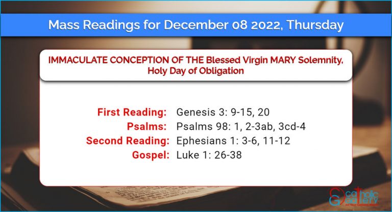 Daily Mass Readings for Thursday, 8 December 2022
