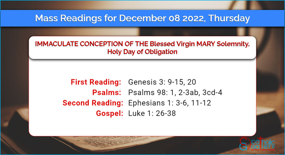 Daily Mass Readings 8 December 2022 Thursday