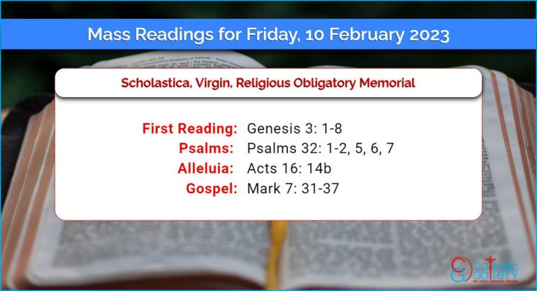 Daily Mass Readings for Friday, 10 February 2023