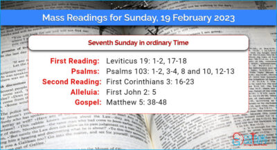 Daily Mass Readings for Sunday, 19 February 2023