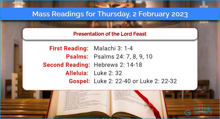 Daily Mass Readings for Thursday, 2 February 2023