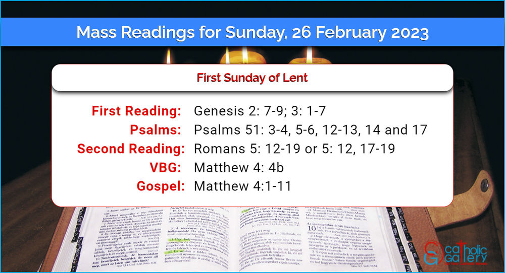 Daily Mass Readings For Sunday 26 February 2023 Catholic Gallery