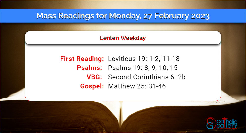 Daily Mass Readings 27th February 2023, Monday