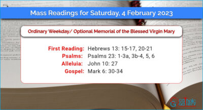 Daily Mass Readings for Saturday, 4 February 2023