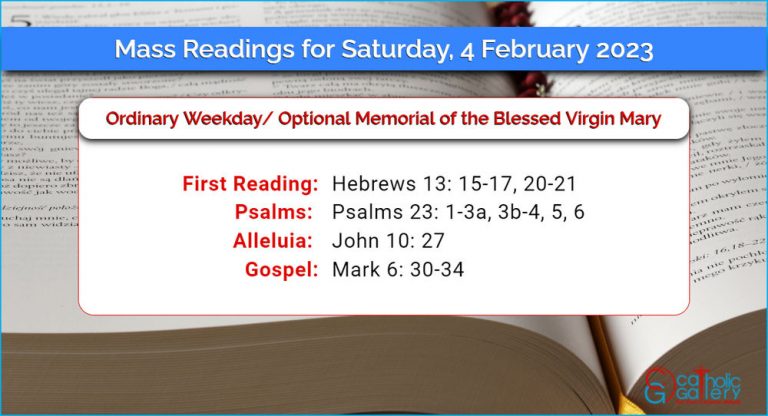 Daily Mass Readings for Saturday, 4 February 2023
