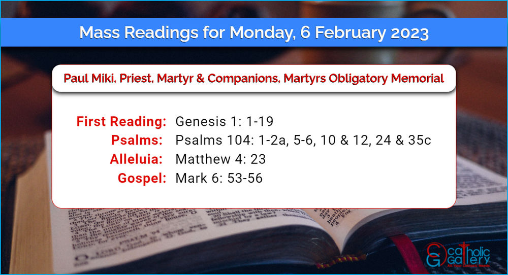 Daily Mass Readings 6th February 2023, Monday