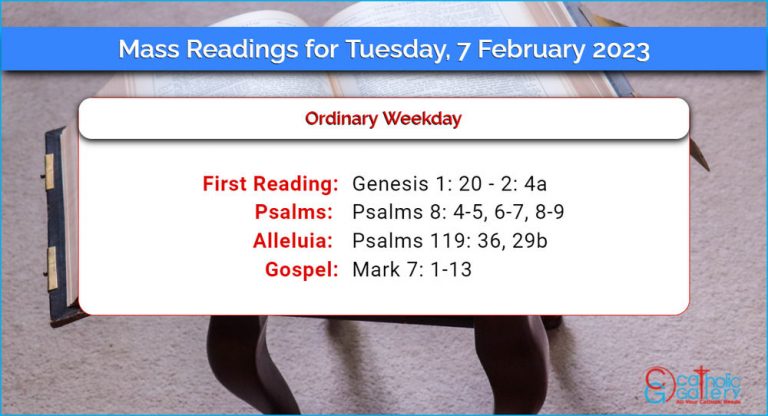 Daily Mass Readings for Tuesday, 7 February 2023