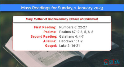Daily Mass Readings for Sunday, 1 January 2023