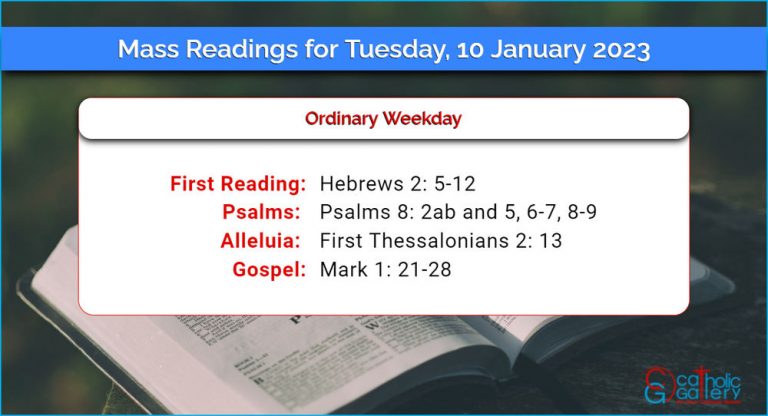 Daily Mass Readings for Tuesday, 10 January 2023