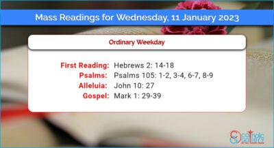 Daily Mass Readings for Wednesday, 11 January 2023