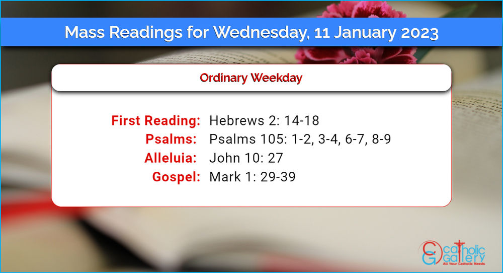 Daily Mass Readings 11th January 2023, Wednesday