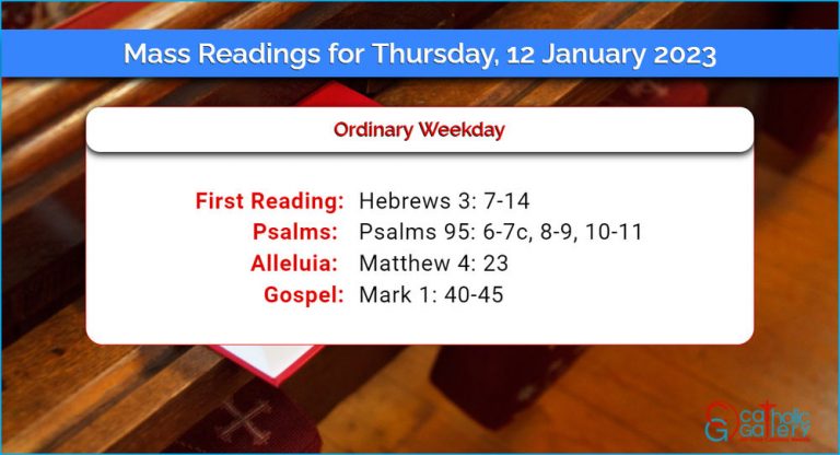 Daily Mass Readings for Thursday, 12 January 2023