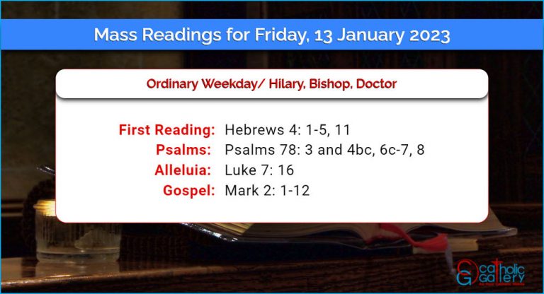 Daily Mass Readings for Friday, 13 January 2023
