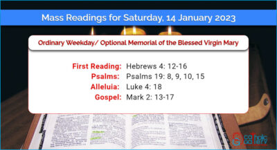 Daily Mass Readings for Saturday, 14 January 2023