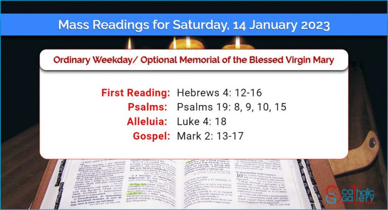 Daily Mass Readings for Saturday, 14 January 2023