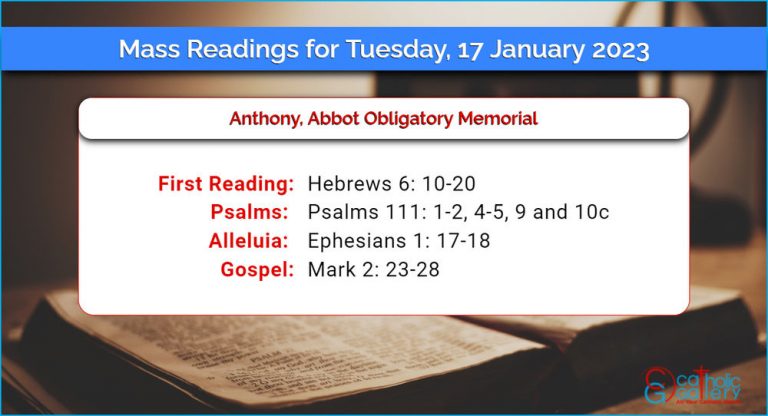 Daily Mass Readings for Tuesday, 17 January 2023