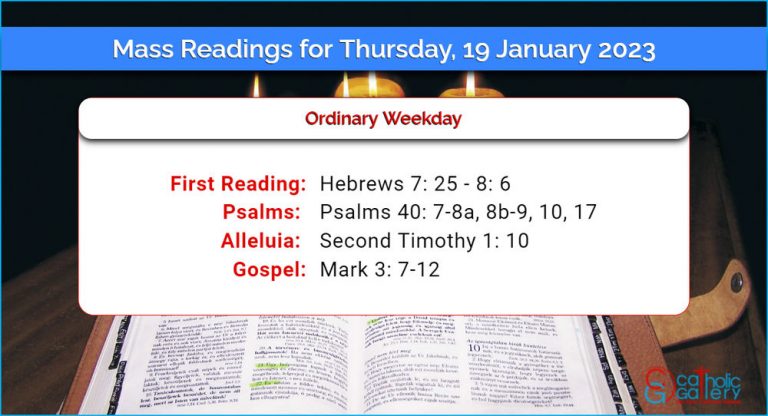 Daily Mass Readings for Thursday, 19 January 2023