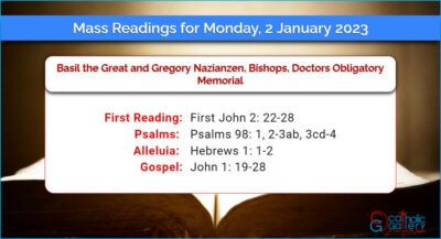 Daily Mass Readings for Monday, 2 January 2023