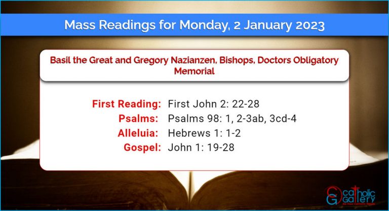 Daily Mass Readings for Monday, 2 January 2023