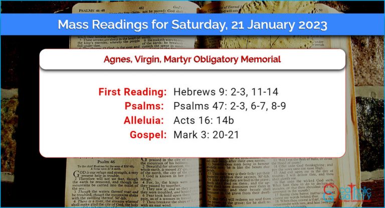 Daily Mass Readings for Saturday, 21 January 2023