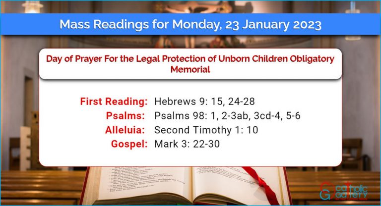 Daily Mass Readings for Monday, 23 January 2023