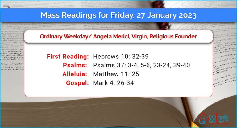 Daily Mass Readings for Friday, 27 January 2023